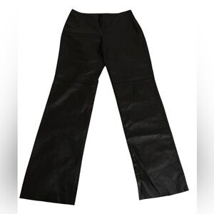 Kenneth Cole Black Leather Pants Straight Leg Size 8